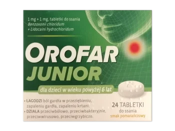 Zdjęcie produktu Orofar Junior, tabletki do ssania, 1 mg + 1 mg