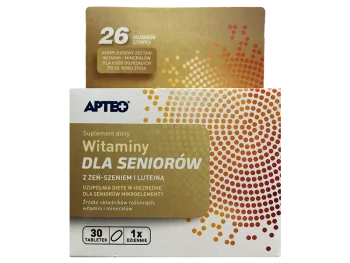 Zdjęcie produktu Apteo witaminy dla seniorów z żeń-szeniem i luteiną, tabletki