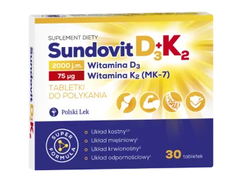 Zdjęcie produktu Sundovit D3 + K2, tabletki, 50 µg + 75 µg