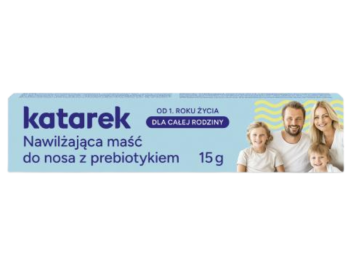 Zdjęcie przedstawia wyrób medyczny Katarek, maść do nosa.