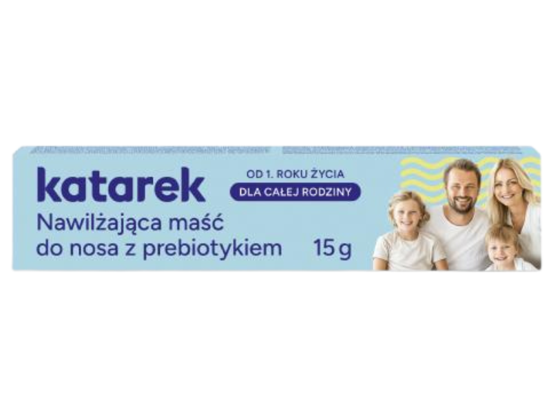 Zdjęcie przedstawia wyrób medyczny Katarek, maść do nosa.