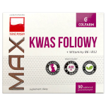 Kwas foliowy Max, tabletki, 400 µg + 0,7 mg + 1,25 µg