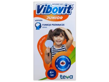 Zdjęcie produktu Vibovit Junior witaminy i żelazo, smak owoców leśnych, tabletki do ssania