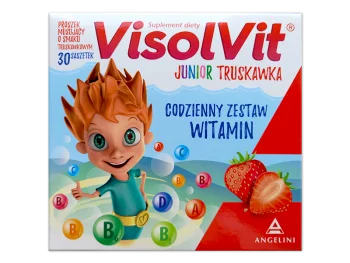 Zdjęcie produktu Visolvit Junior, smak truskawkowy, proszek musujący