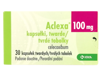 Zdjęcie przedstawia lek dostępny na receptę Aclexa, kapsułki twarde, 100 mg.