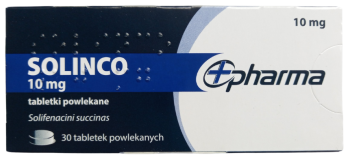 Opakowanie leku Solinco w tabletkach powlekanych o dawce 10 mg.