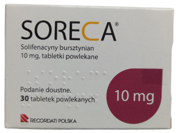 Opakowanie leku Soreca w tabletkach powlekanych o dawce 10 mg.
