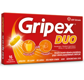 Zdjęcie przedstawia lek bez recepty Gripex Duo.