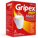 Gripex HOT MAX, saszetki, 1000 mg + 100 mg + 12,2 mg