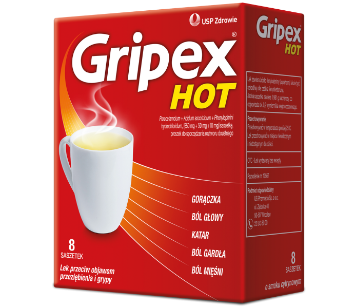 Zdjęcie przedstawia lek bez recepty Gripex Hot.