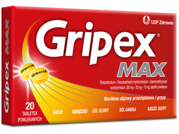 Gripex Max, tabletki, 500 mg + 30 mg + 15 mg