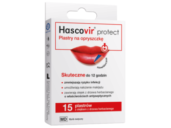 Zdjęcie przedstawia wyrób medyczny Hascovir protect, plastry na opryszczkę.