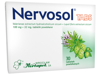 Zdjęcie przedstawia lek dostępny bez recepty Nervosol TABS.