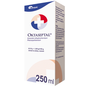 Zdjęcie przedstawia lek bez recepty Oktaseptal.