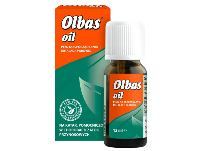 Zdjęcie przedstawia lek Olbas®Oil, płyn do inhalacji.