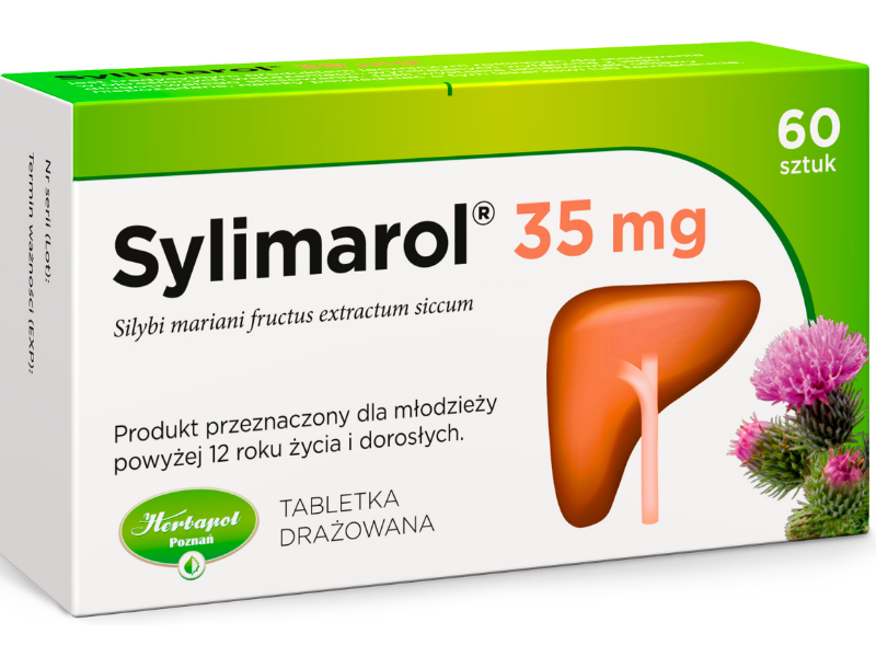 Zdjęcie przedstawia lek bez recepty Sylimarol 35 mg.
