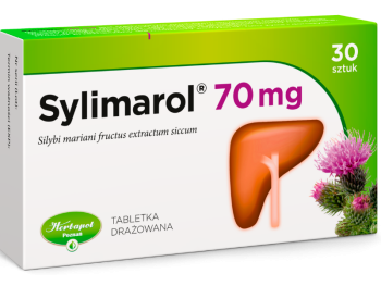 Zdjęcie przedstawia lek bez recepty Sylimarol 70 mg.