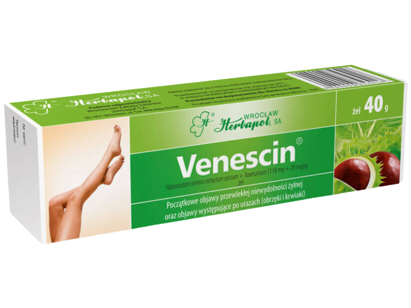 Zdjęcie przedstawia lek dostępny bez recepty Venescin żel.