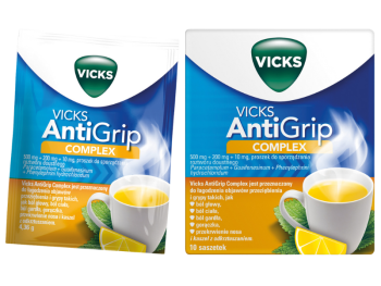 VICKS ANTIGRIP COMPLEX, smak cytrynowy, saszetki, 500 mg + 200 mg + 10 mg