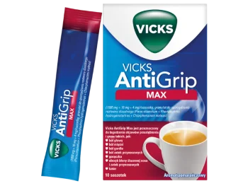 Zdjęcie produktu VICKS ANTIGRIP MAX, granulat, 1000 mg + 15,58 mg + 4 mg
