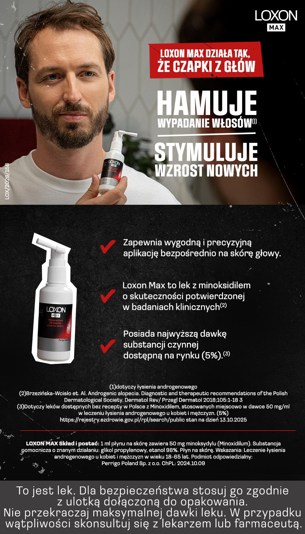 Zdjęcie przedstawia rich content dla leku bez recepty Zdjęcie przedstawia SI 1 dla leku bez recepty Loxon Max, płyn na skórę, 50 mg/ml.l