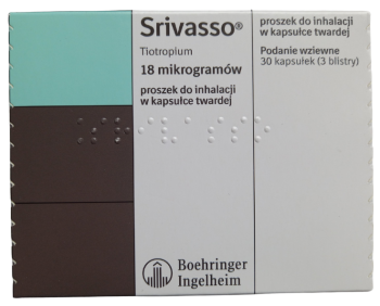 Opakowanie leku Staveran 120 - proszek do inhalacji w kapsułce twardej o dawce 18 µg.