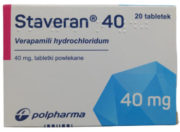 Opakowanie leku Staveran 40 w tabletkach powlekanych o dawce 40 mg.