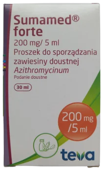 Zdjęcie produktu Sumamed forte, proszek do sporządzania zawiesiny doustnej, 200 mg/5 ml