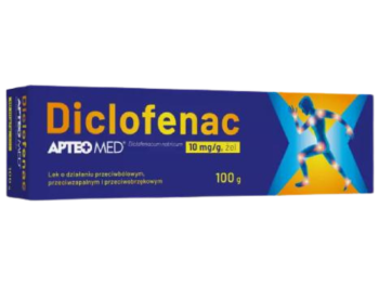 Zdjęcie przedstawia lek bez recepty Apteo Diclofenac Med, żel.