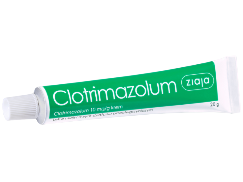 Zdjęcie przedstawia lek dostępny bez recepty Clotrimazolum Ziaja, krem, 10 mg/g.