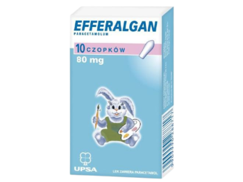 Zdjęcie przedstawia lek bez recepty Efferalgan, czopki, 80 mg.