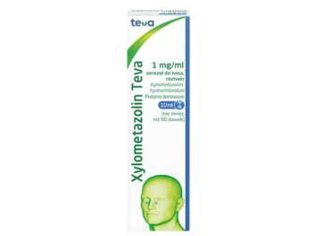Zdjęcie przedstawia wyrób medyczny Xylometazolin Teva, aerozol do nosa, 1 mg/ml.