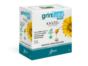 GrinTuss Adult, kaszel suchy i mokry, dla dorosłych, tabletki