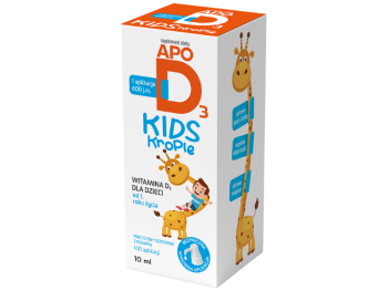 Zdjęcie przedstawia suplement diety ApoD3 Kids, krople.