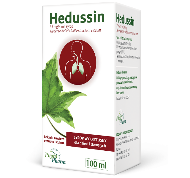 Zdjęcie przedstawia lek bez recepty Hedussin.
