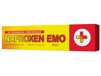 Zdjęcie przedstawia lek bez recepty Naproxen Emo, żel, 100 mg/g.