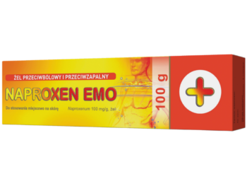 Zdjęcie przedstawia lek bez recepty Naproxen Emo w żelu, 100 mg/g.