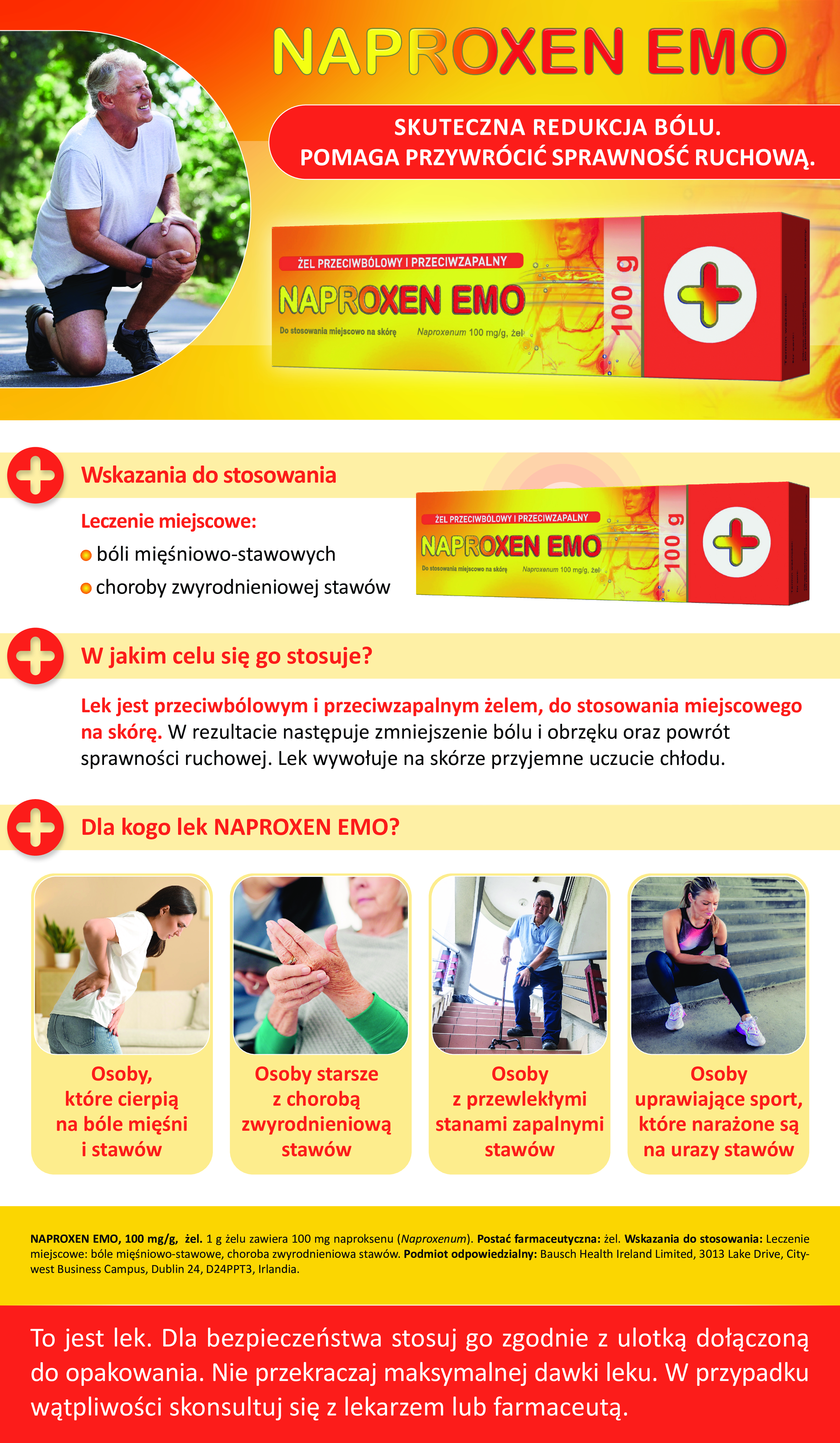Zdjęcie przedstawia rich content 1 dla leku bez recepty Naproxen Emo w żelu, 100 mg/g.
