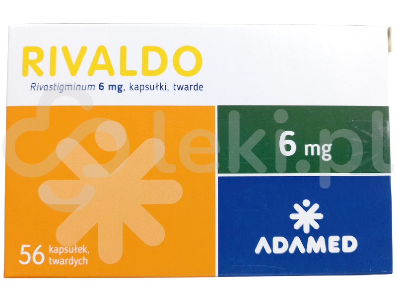 Zdjęcie przedstawia lek na receptę Rivaldo, kapsułki twarde, 6 mg.