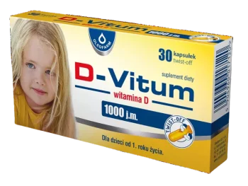 Zdjęcie produktu D-Vitum witamina D dla dzieci po 1 roku życia, kapsułki twist-off, 25 µg