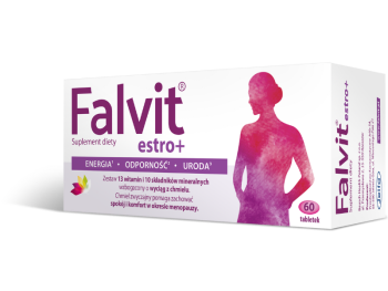 Zdjęcie przedstawia suplement diety Falvit estro+.
