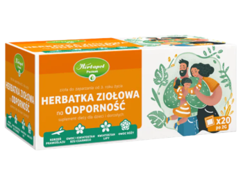 Zdjęcie przedstawia suplement diety Herbatka ziołowa na odporność, herbatka ziołowa/Herbapol.
