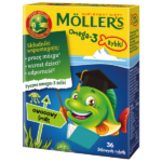 Moller's Omega-3 rybki, smak owocowy, żelki
