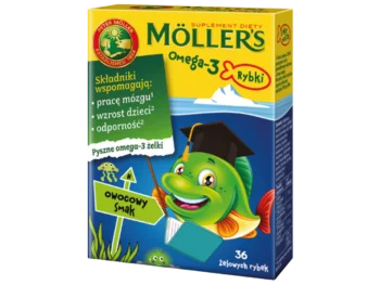 Zdjęcie produktu Moller’s Omega-3 rybki, smak owocowy, żelki