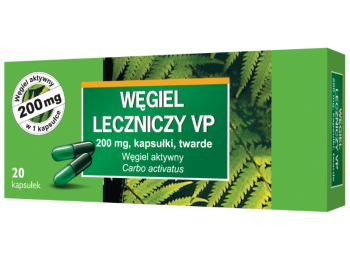 Zdjęcie przedstawia lek bez recepty Węgiel Leczniczy VP.