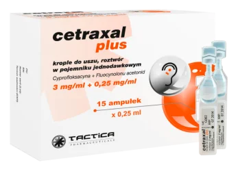 Zdjęcie produktu Cetraxal Plus w poj. jednodawkowym, krople do uszu, 3 mg/ml + 0,25 mg/ml