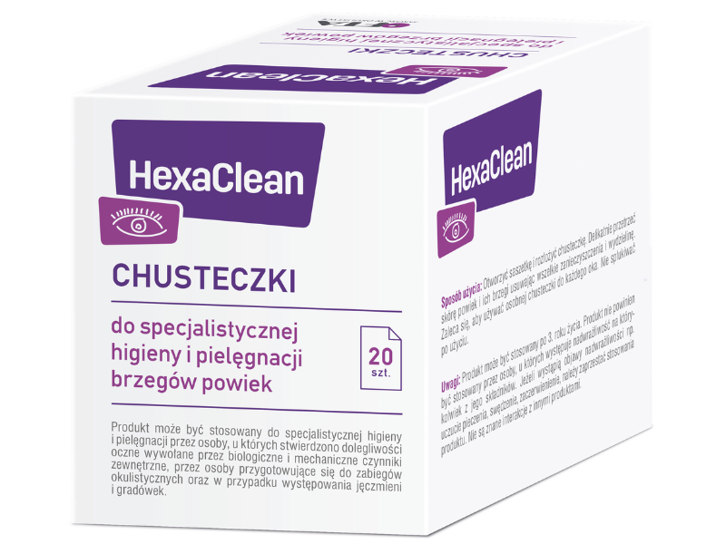 HexaClean do powiek, chusteczki