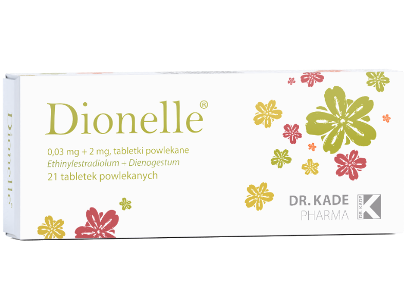 Zdjęcie przedstawia lek Dionelle.