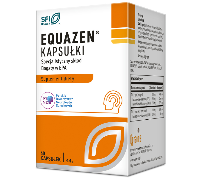 Zdjęcie przedstawia suplement diety Equazen, kapsułki.