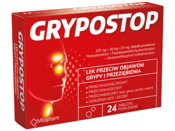 Zdjęcie przedstawia lek Grypostop.